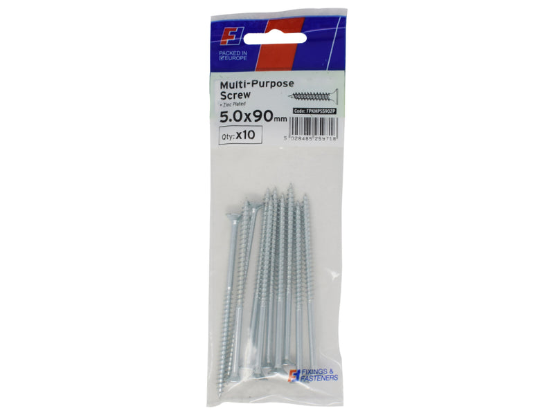 ForgePack Multi-Purpose Screw 10 per Pk ZP 5.0x90mm (L)