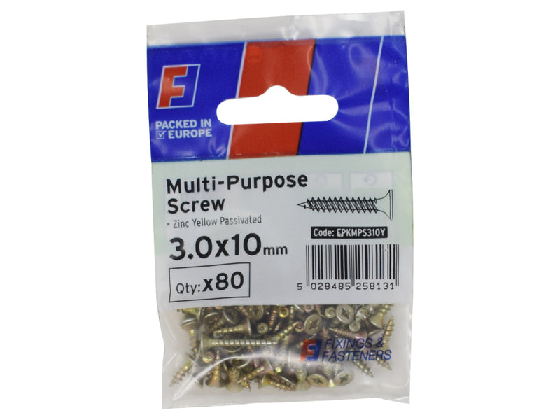 ForgePack Multi-Purpose Screw 80 per Pk ZYP 3.0x10mm (S)