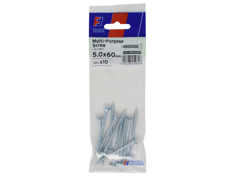 ForgePack Multi-Purpose Screw 10 per Pk ZP 5.0x60mm (L)