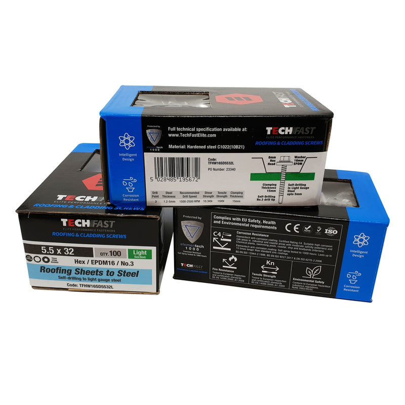 TechFast Hex/EPDM16/No.3 Per 100 (1000 hours) 5.5x100mm