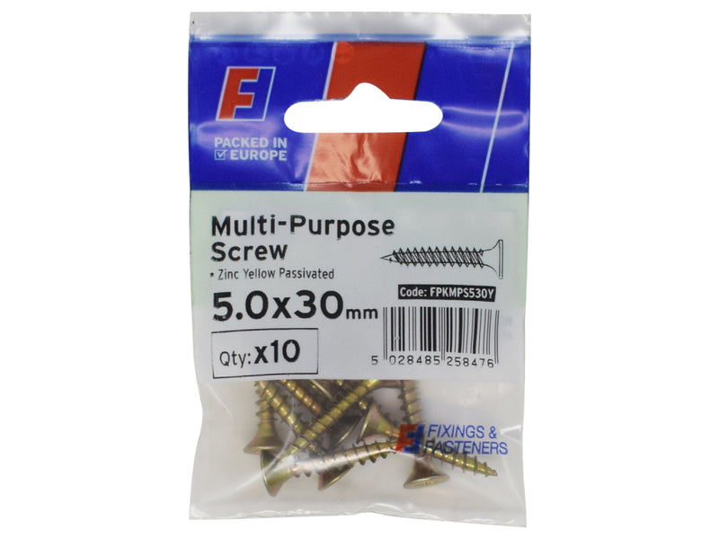 ForgePack Multi-Purpose Screw 10 per Pk ZYP 5.0x30mm (S)