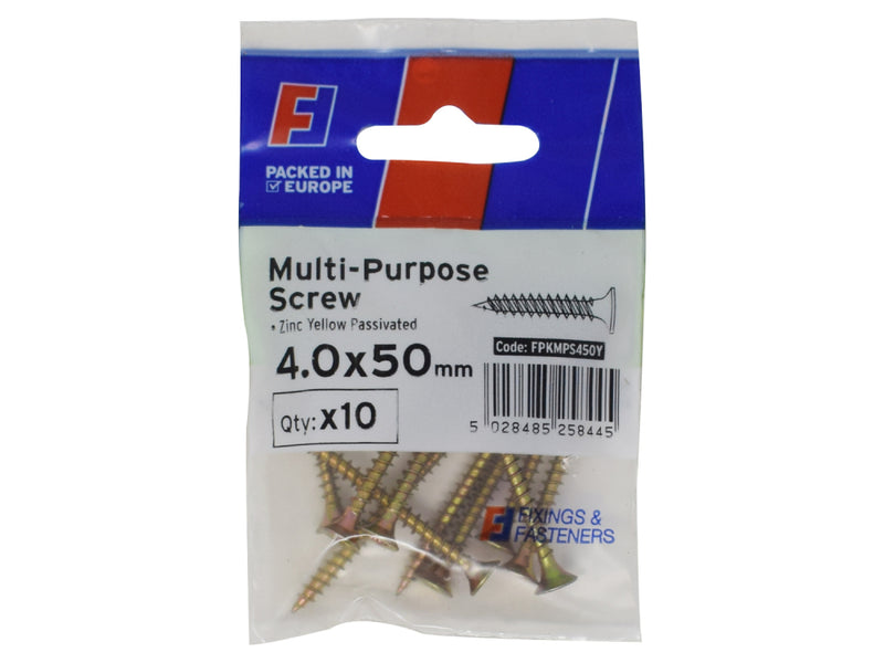 ForgePack Multi-Purpose Screw 10 per Pk ZYP 4.0x50mm (S)