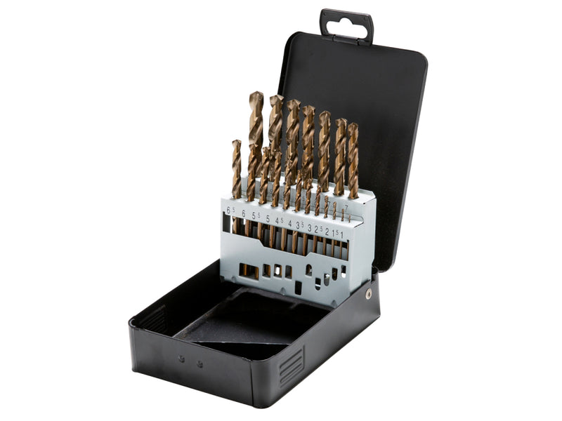 HSS-Co Drill Set Metal DIN338 Each Cobalt 5% 19-piece