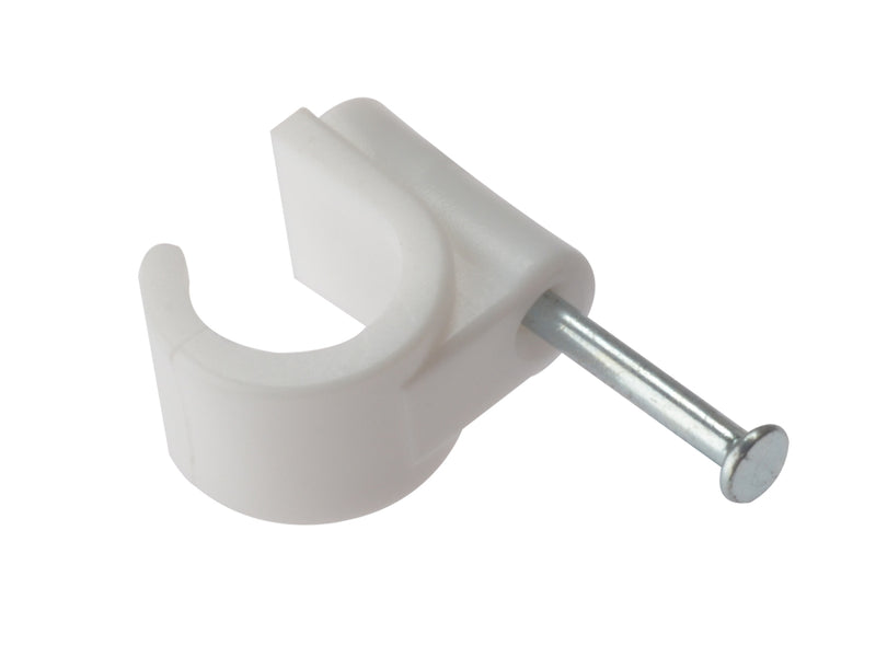 Pipe Clip Masonry Nail 22mm Bx 100 White M102