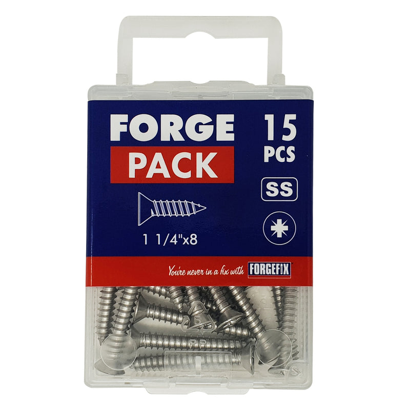 ForgePack S/Tapping Screw 30 per Pk PZ CSK SS 3/4"x8
