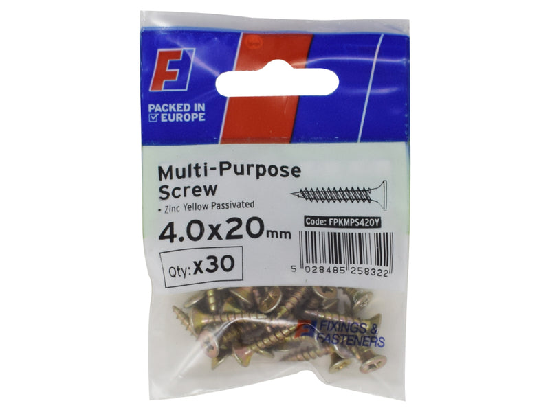 ForgePack Multi-Purpose Screw 30 per Pk ZYP 4.0x20mm (S)