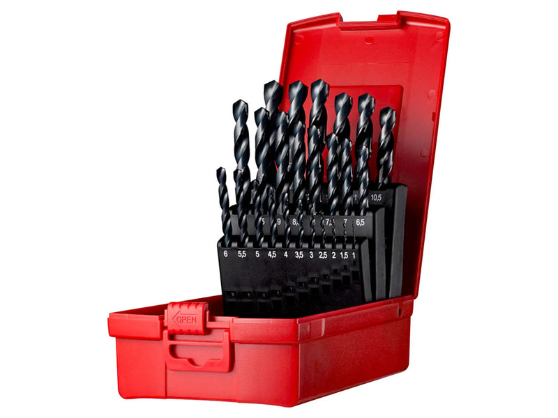 Dormer Drill Set 25pc DIN338 Plastic Case Steam Tempr Per 1