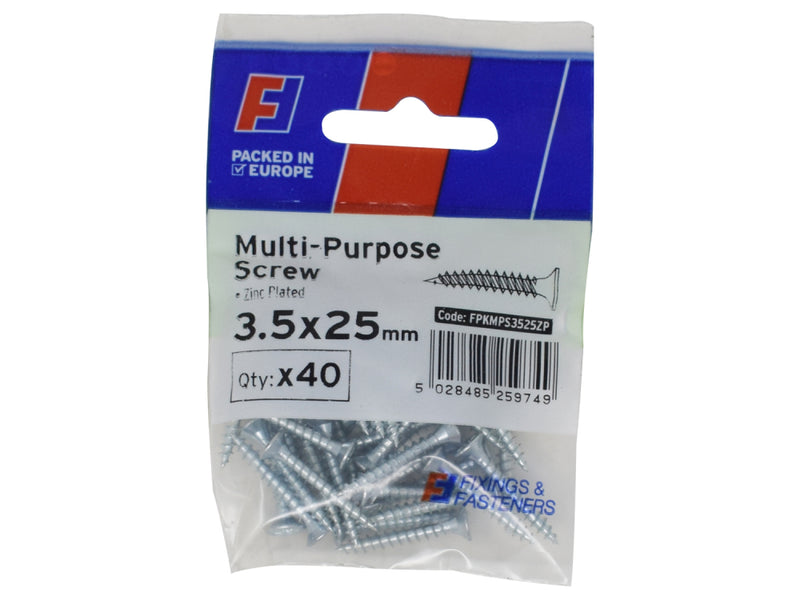 ForgePack Multi-Purpose Screw 40 per Pk ZP 3.5x25mm (S)