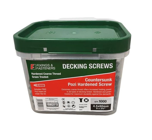 Decking Screw Green 4.5x60mm Tub 1000