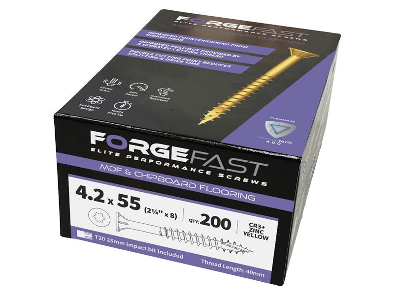 ForgeFast MDF C/board Flooring Bx 200 Elementech 400 4.2x55