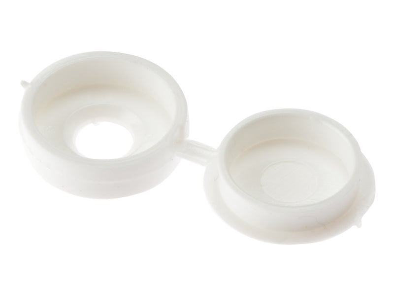 Large Hinged Cover Caps White 100 Per Bag (D29)