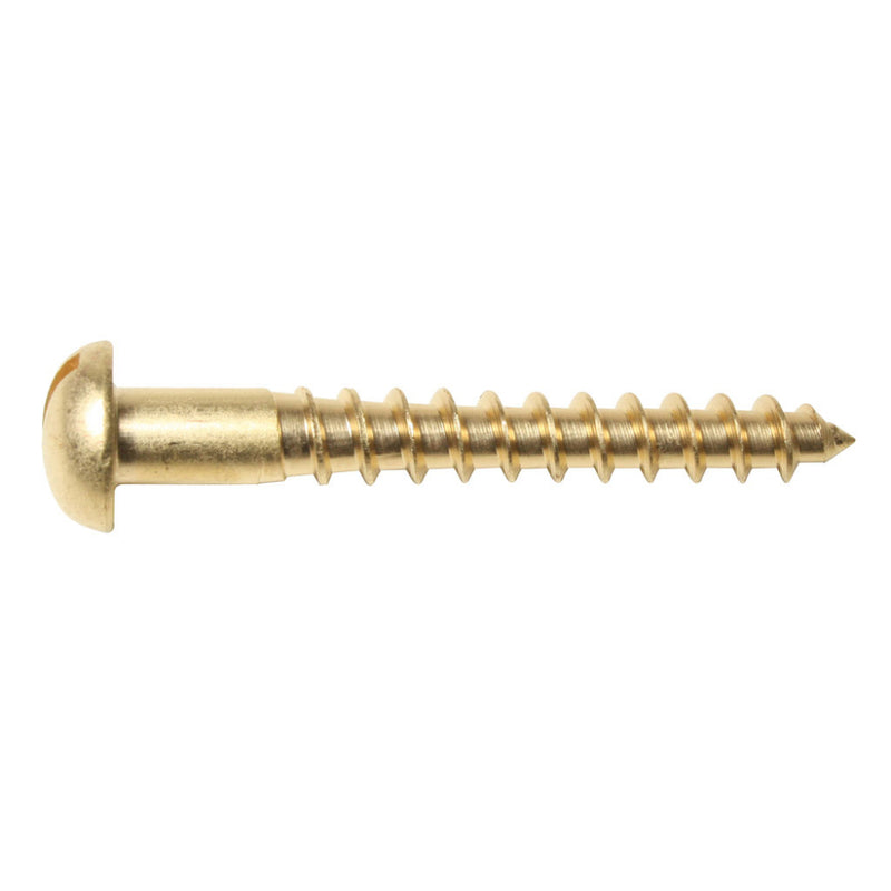 TimberMate Screw Brass 3/4x4 Slot Rnd Hd Single Bx 200