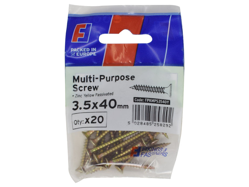 ForgePack Multi-Purpose Screw 20 per Pk ZYP 3.5x40mm (S)