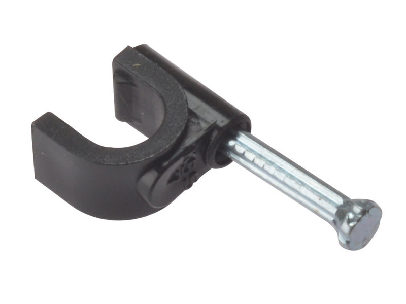 Round Cable Clip 6-7mm Bx 100 Black