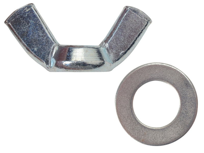 ForgePack Wing Nut & Washer 8 per Pk M6 ZP (S)