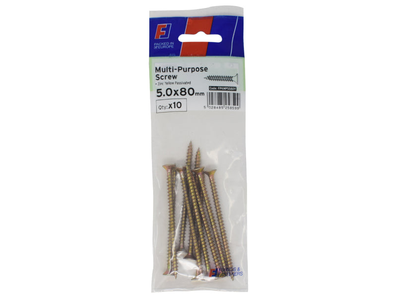 ForgePack Multi-Purpose Screw 10 per Pk ZYP 5.0x80mm (L)