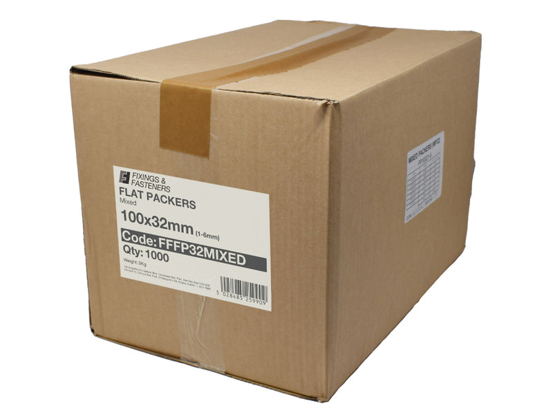 FF Flat Packers 100x32 1mm-6mm 1000 Per Bx Mixed