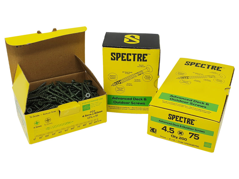 Spectre Decking Screw5.0x100mm Bx 100 - 1000 hours - Green