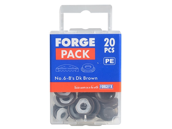 ForgePack Plastic Dome Cap 20 per Pk No.6-8's Lt Brown