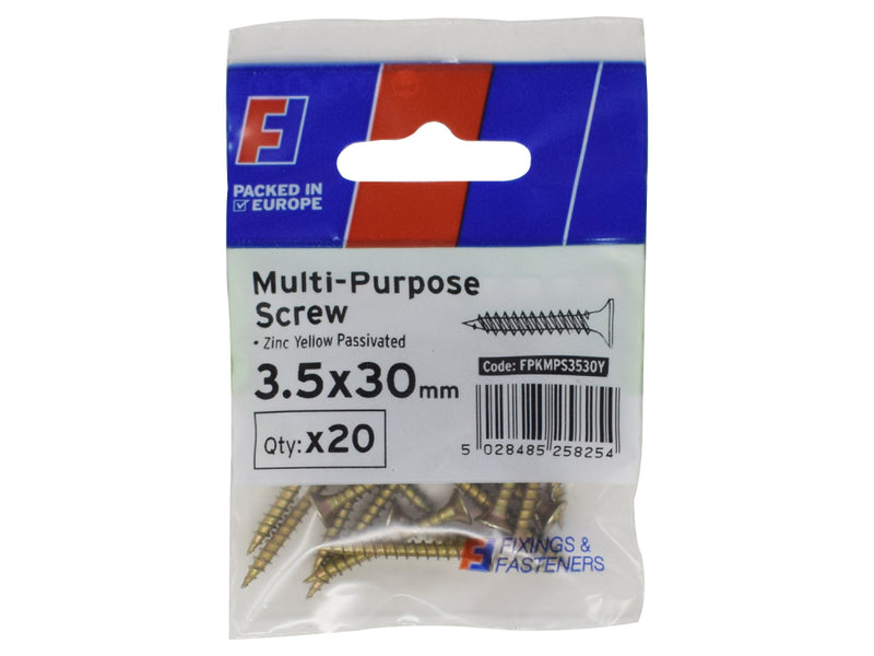ForgePack Multi-Purpose Screw 20 per Pk ZYP 3.5x30mm (S)