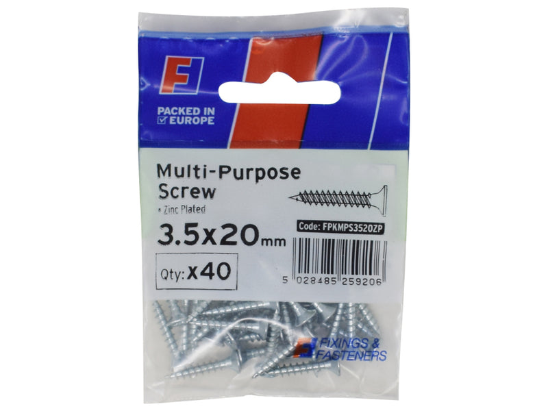 ForgePack Multi-Purpose Screw 40 per Pk ZP 3.5x20mm (S)