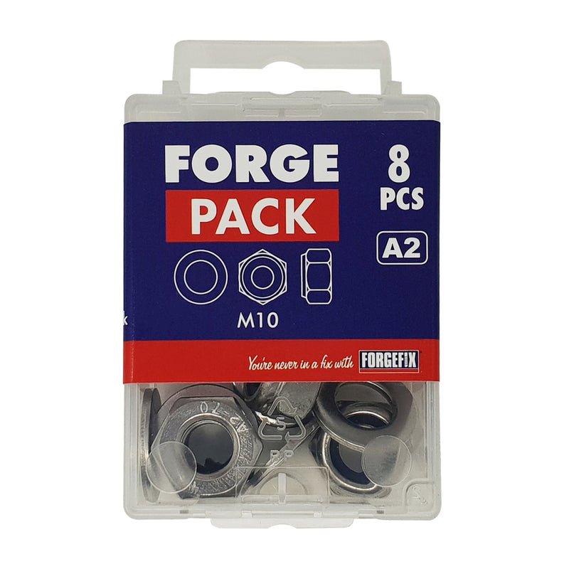 ForgePack Nyloc Nut & Washer 6 per Pk SS S/S M12