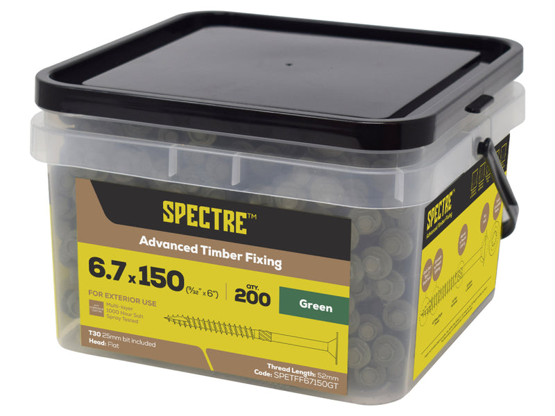 Flat Head Spectre 6.7x150mm Tub 200 T30 1000hr Green