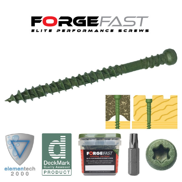ForgeFast Decking Screw Green Tub 500 Composite 4.5x60mm