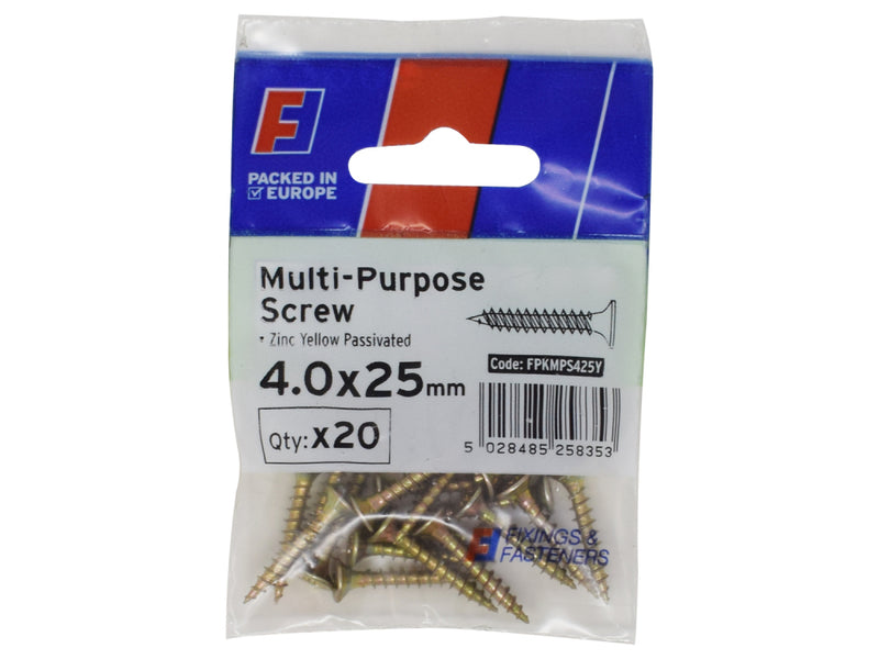 ForgePack Multi-Purpose Screw 20 per Pk ZYP 4.0x25mm (S)