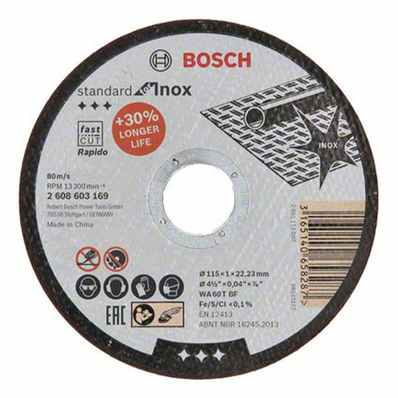 Bosch Inox CuttingDis 115x1x22 Bosch 2608603169 Pk 25