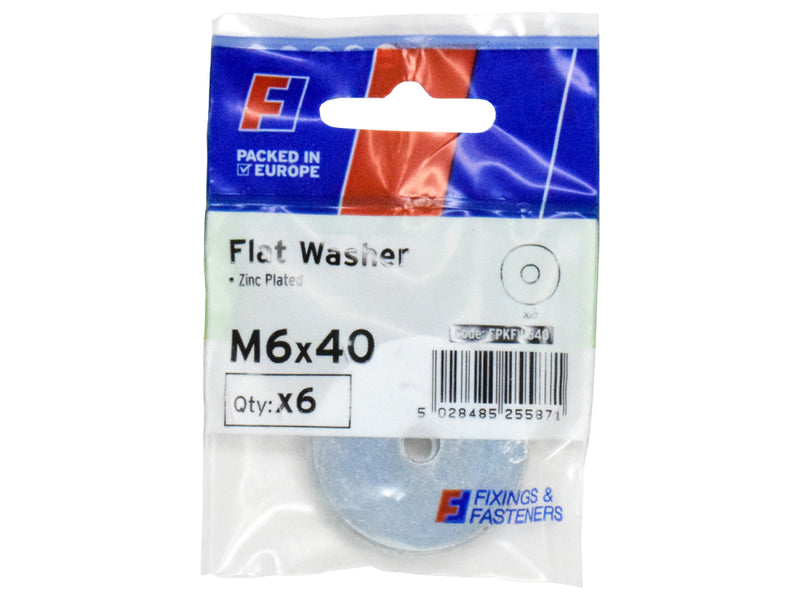 ForgePack Flat Washer 6 per Pk M12x40mm ZP (S)