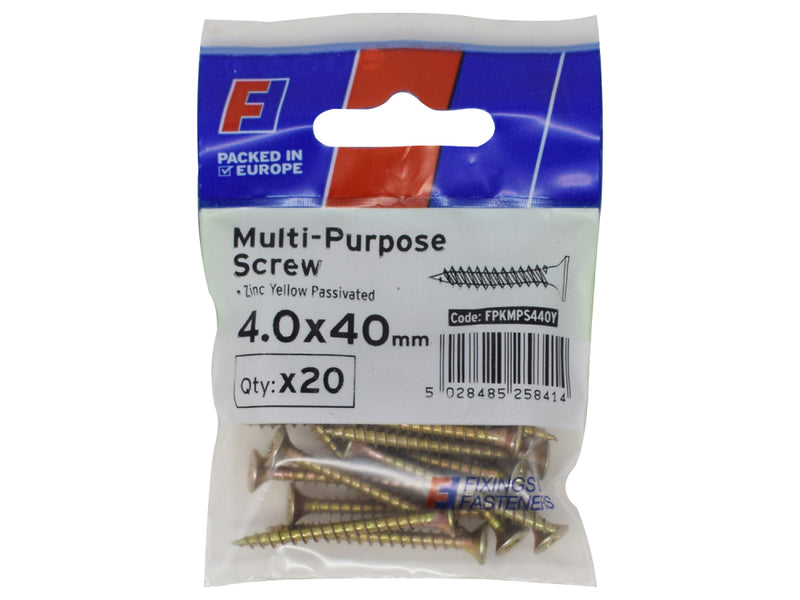 ForgePack Multi-Purpose Screw 20 per Pk ZYP 4.0x40mm (S)