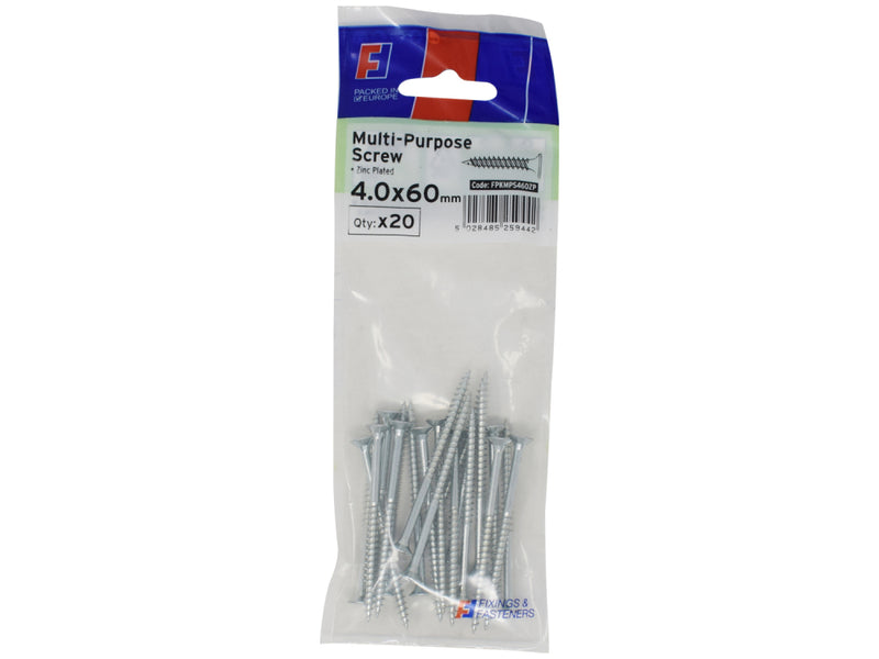 ForgePack Multi-Purpose Screw 20 per Pk ZP 4.0x60mm (L)