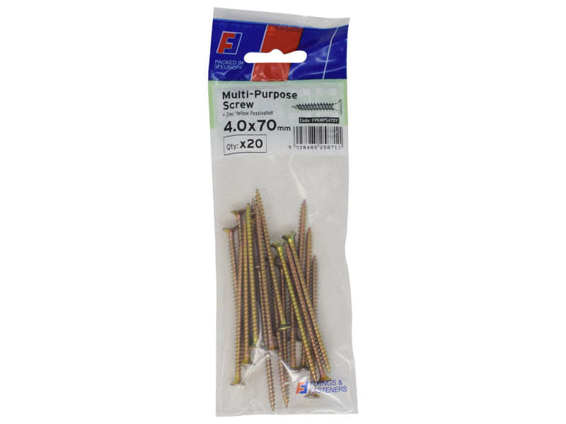 ForgePack Multi-Purpose Screw 20 per Pk ZYP 4.0x70mm (L)