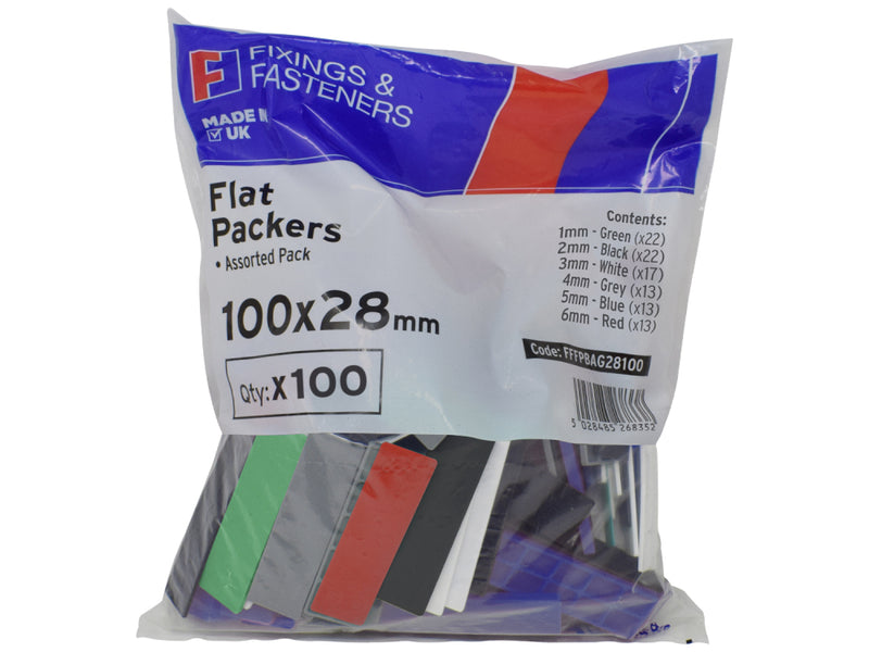 FF Flat Packers Bag 28mm Mixed 100 Per Bag