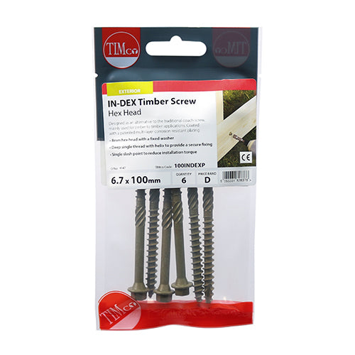 TIMCO Timber Screws Hex Flange Head Exterior Green — Trade Pack