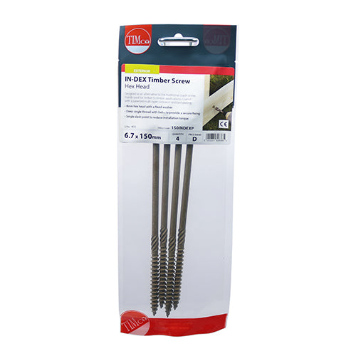 TIMCO Timber Screws Hex Flange Head Exterior Green - 6.7 x — Trade Pack
