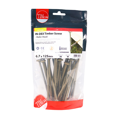 TIMCO Wafer Head Exterior Green Timber Screws - 6.7 x — Bag