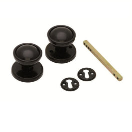 Plastic Rim Mortice Knob - Retail Pack - Black