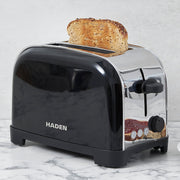 Iver Black Toaster 2 Slice - Compact Design with 6 Browning Settings & Anti-Jam Function