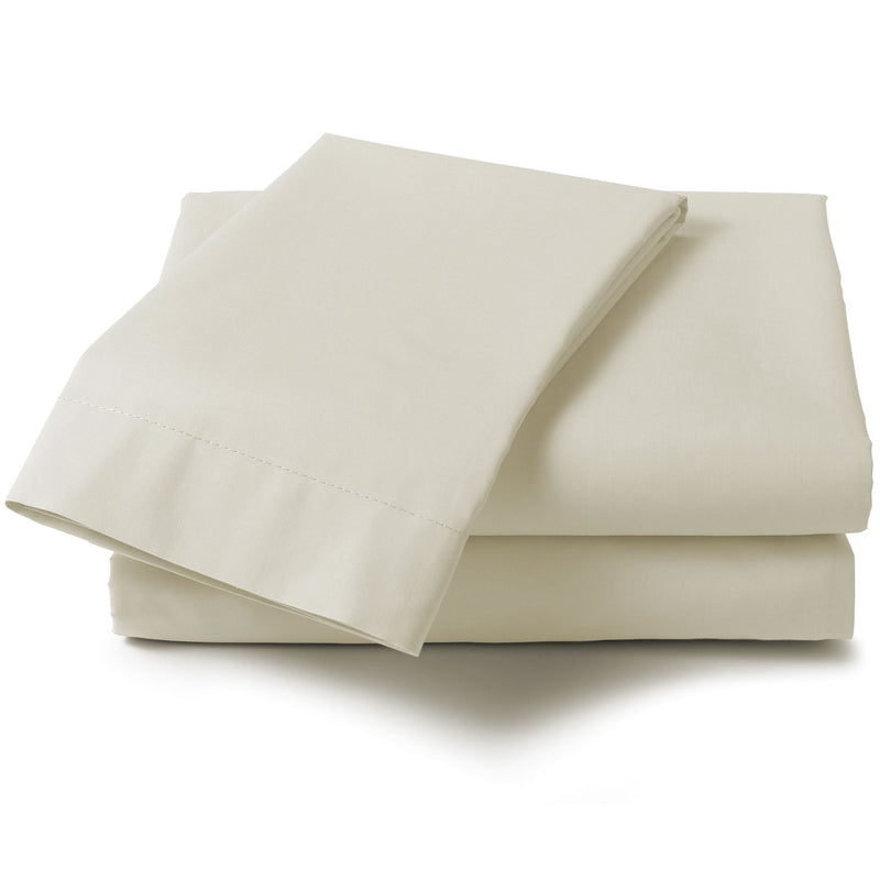 Percale Double Fitted Sheet Ivory