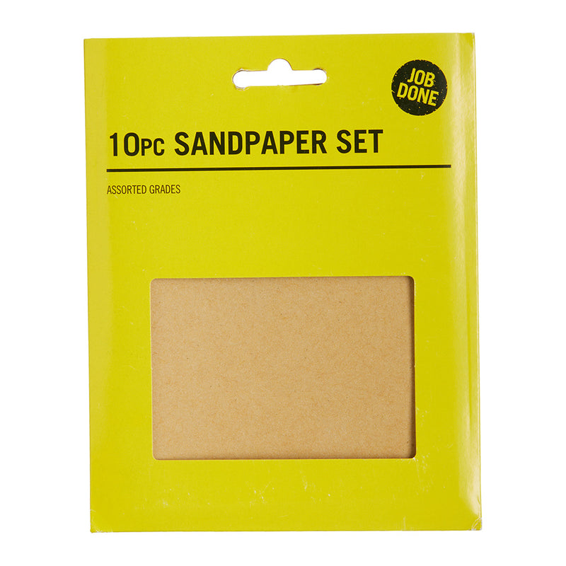 Job Done 10 Sheets Assorted Grades Sandpaper