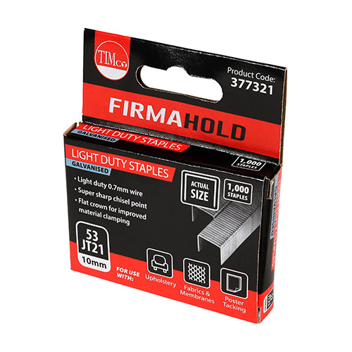 TIMCO Light Duty Chisel Point Galvanised Staples - 10mm