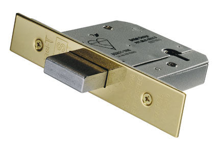Easi-T Deadlock - 5 Lever - British Standard - Stainless Brass 65 MM