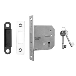 76Mm Dead Lock - 3 Lever - Square - Nickel Plated