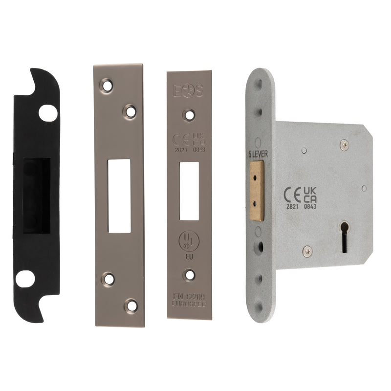 76Mm Heavy Duty Deadlock - 5 Lever - Radius - Matt Bronze
