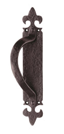 Offset Pull Handle On Backplate Left Hand - Black Antique 260 x 45 mm