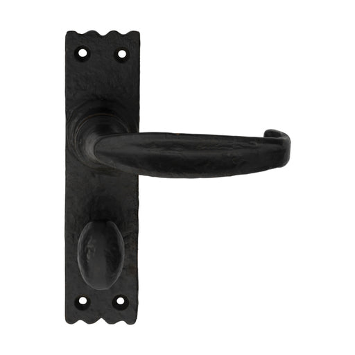 Slimline V Lever On Face-Fix Backplate - Bathroom 57Mm C/C - Black Antique 152mm x 38mm