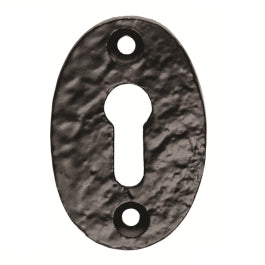 Escutcheon - Lock Profile Oval Shape Face Fix - Black Antique 34 x 51 mm