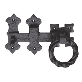 6 Ring Handle Gate Latch - Black Antique 152 mm